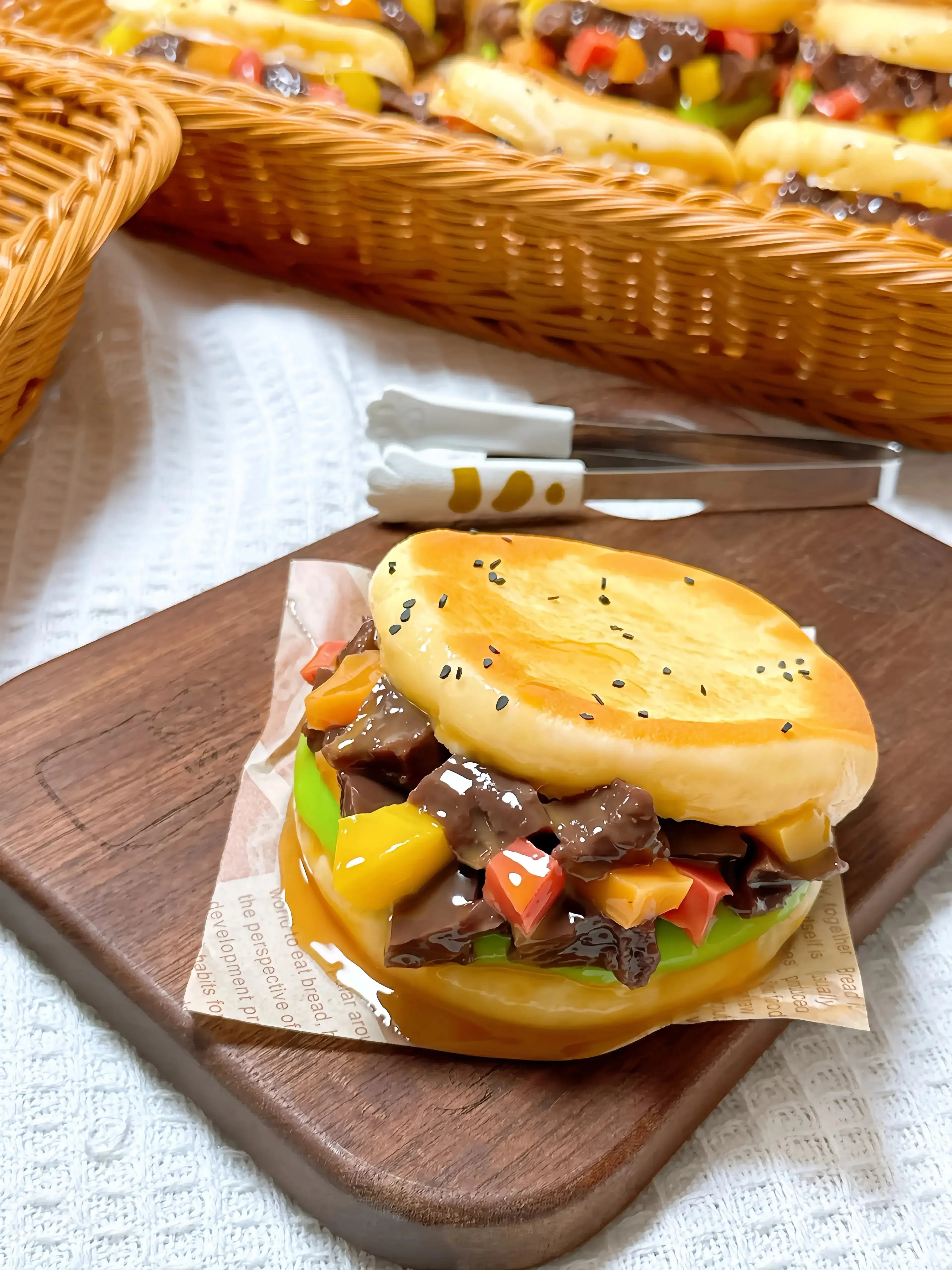 Chinese - Style Burger Squishy: Handcrafted Asian Comfort Toy - lovesquishy