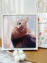 Custom Pet Portrait, Watercolor Dog Cat Painting with Pet Photo,Personalized Pet Memorial Gifts - lovesquishy