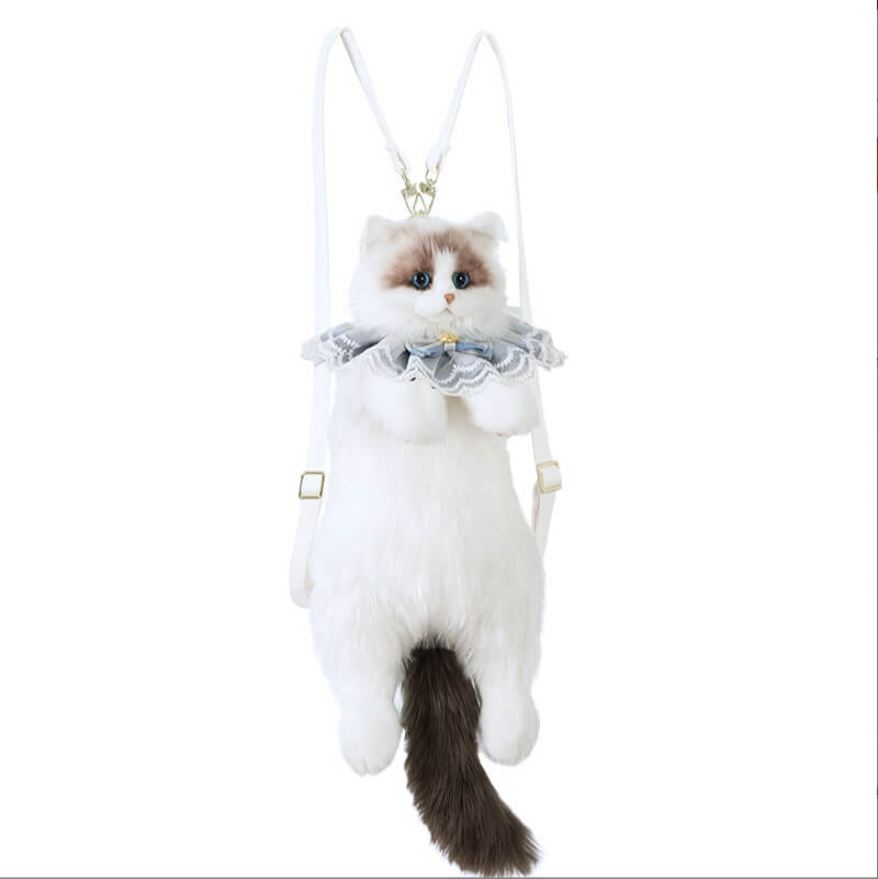 Handcrafted Realistic Cat Shaped Backpack - Cute Cat plush Backpack Toy - lovesquishy
