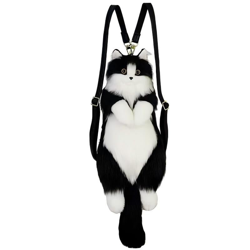 Handcrafted Realistic Cat Shaped Backpack - Cute Cat plush Backpack Toy - lovesquishy