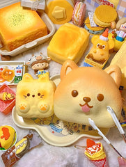 Shiba Inu Toast Squishy: Slow - Rising Dog Dessert - lovesquishy