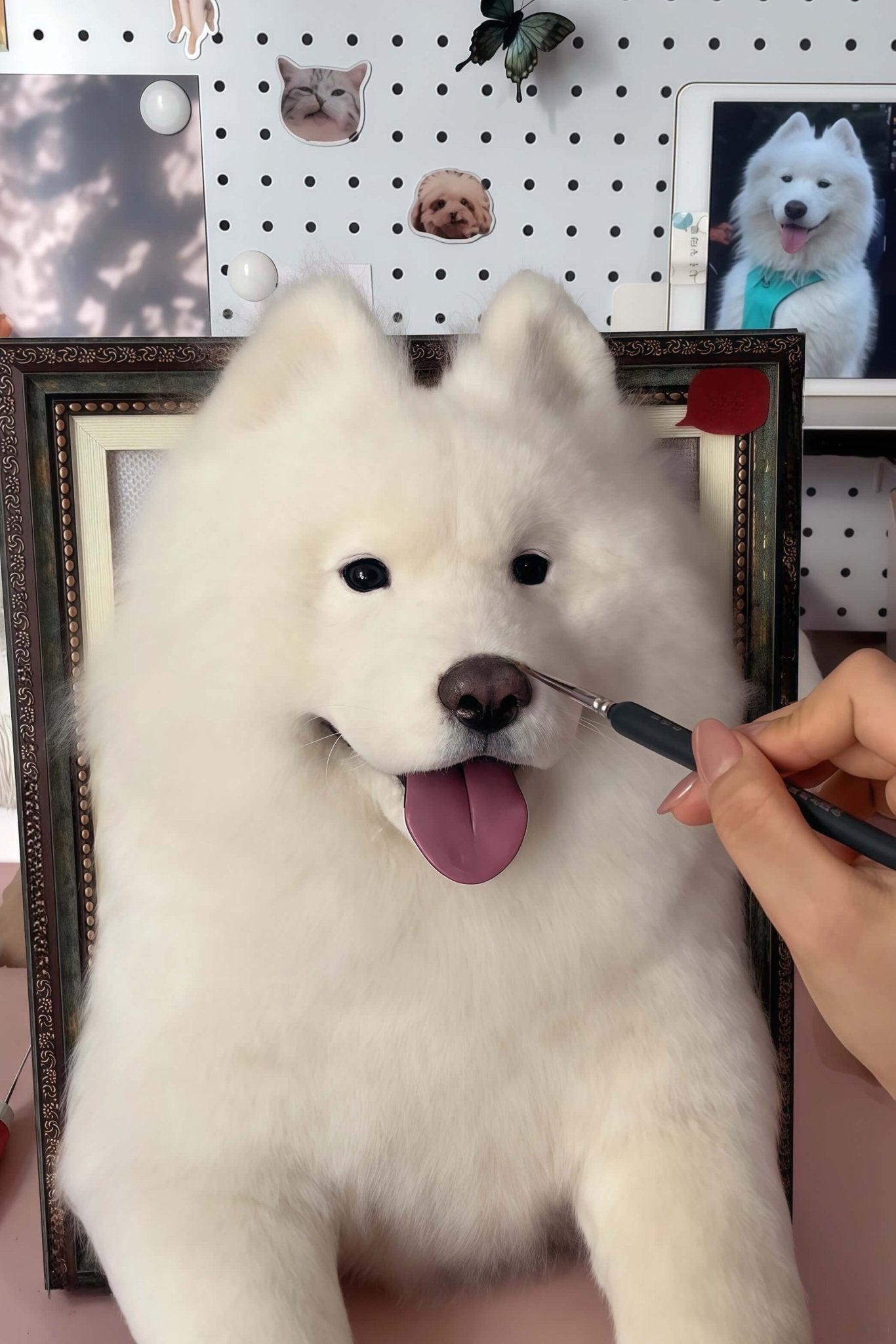The handmade DIY felted wool poke fun finished product, realistic cat and dog figures. - lovesquishy