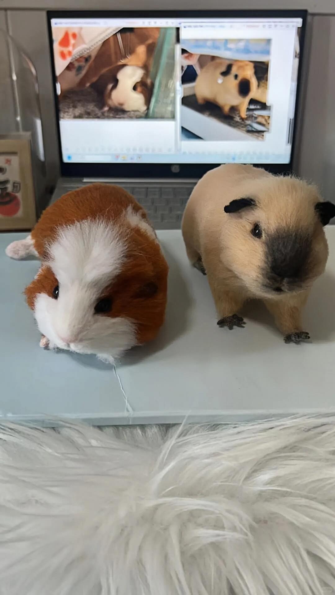 The handmade DIY felted wool poke fun finished product, realistic cat and dog figures. - lovesquishy